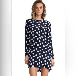 Equipment Spotted Daisy Owen Silk Dress - Navy